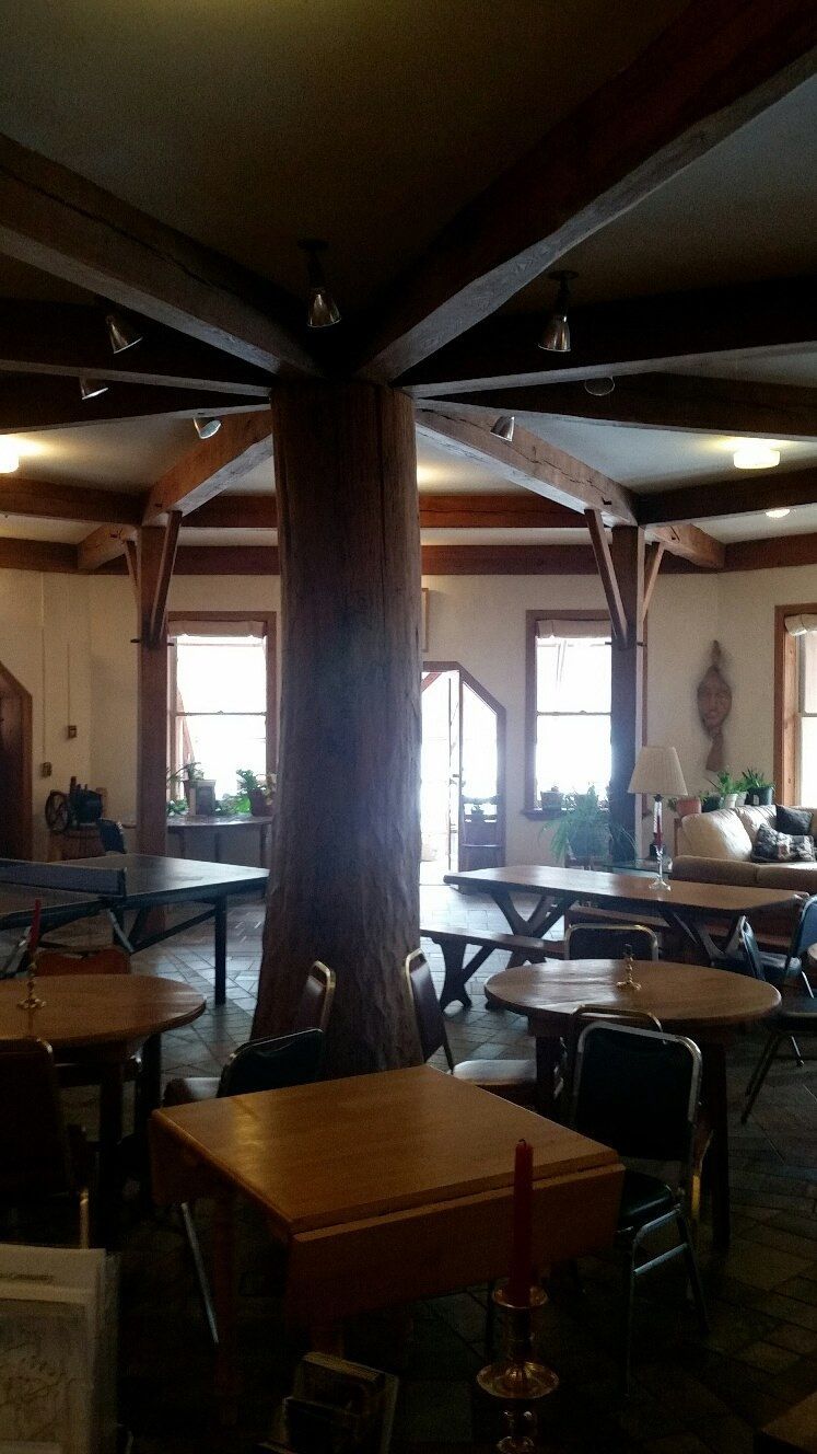 Restaurant Interior with Wooden Tables — Amherst, MA — Immanuel Lutheran Church Restaurant Interior with Wooden Tables — Amherst, MA — Immanuel Lutheran Church