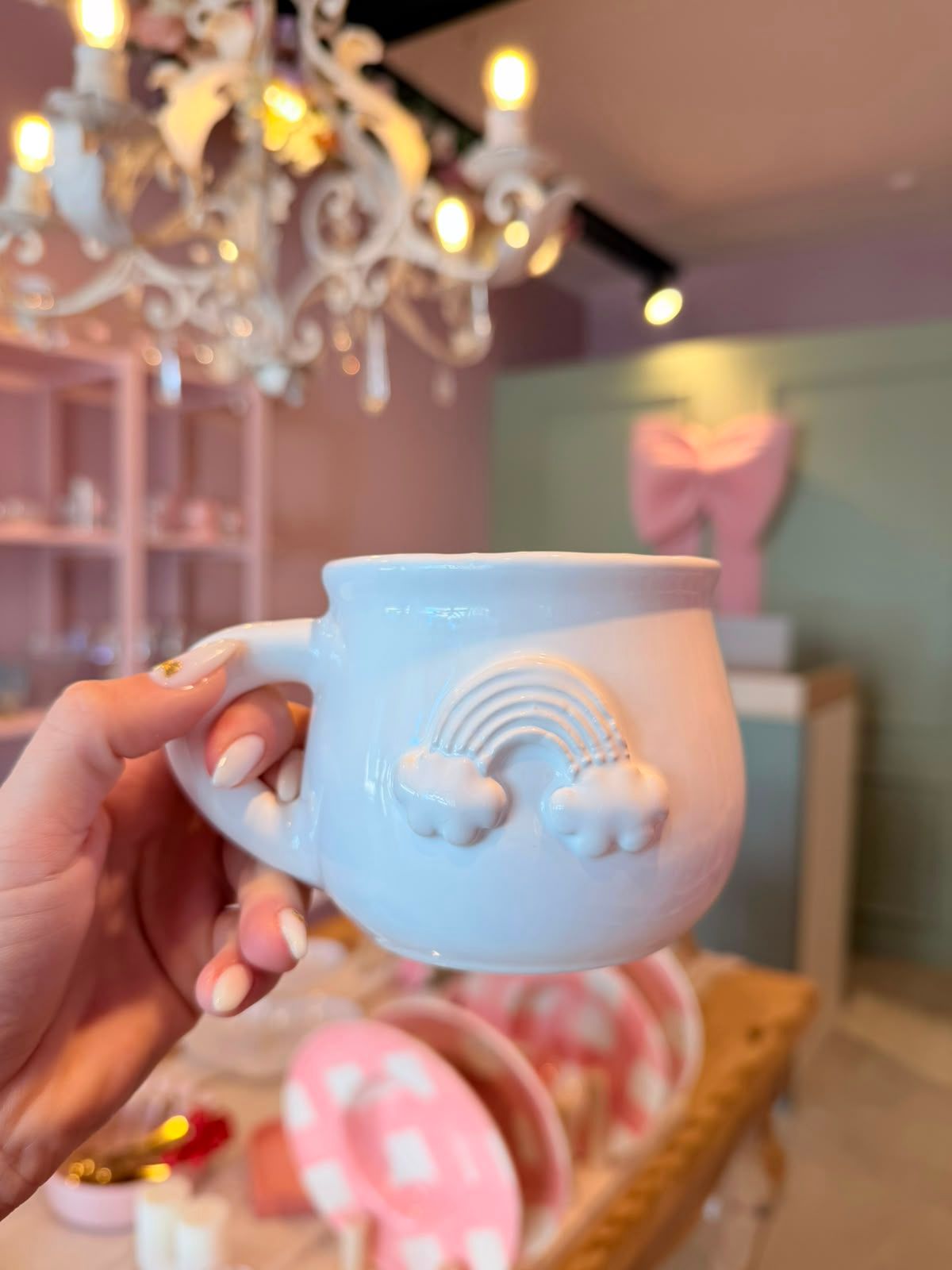 taza jarrito arcoiris blanco