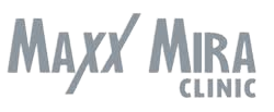 A logo for maxx mira clinic is shown on a white background.