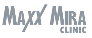 Maxx mira clinic logo on a white background