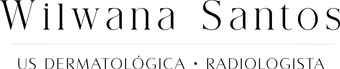 Wilwana Santos text with a line below, US Dermatológica • Radiologista text below the line.