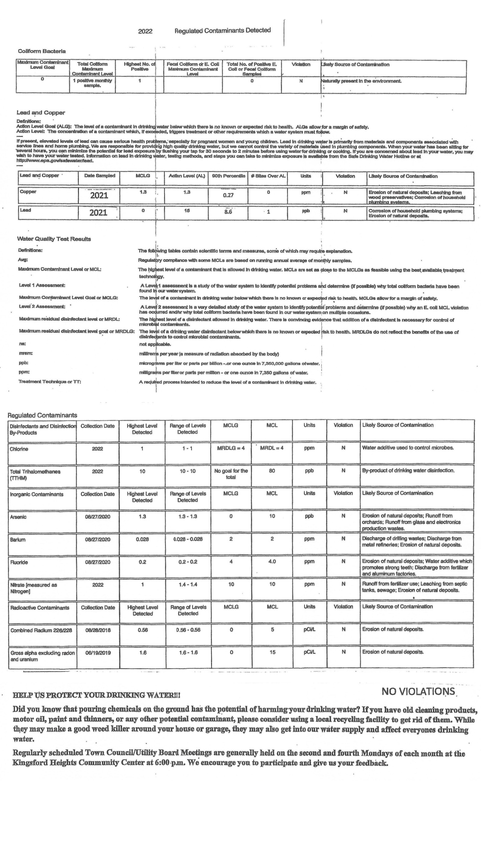 regulated contaminants