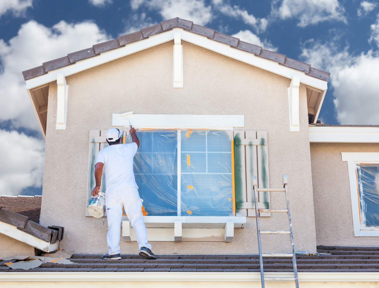 Painting the exterior trim of a house