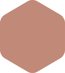 Rounded, muted rose-colored hexagon shape.