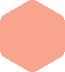 Peach-colored hexagon with rounded corners.