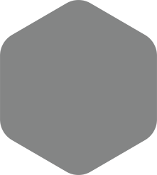 Gray hexagon with rounded corners.