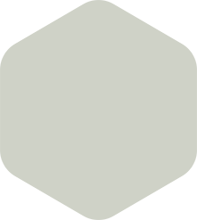 Pale green-gray paint color swatch in a rounded hexagon shape.