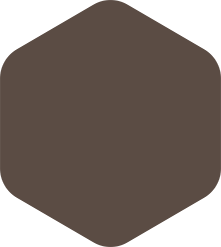 Brown hexagon with rounded corners.