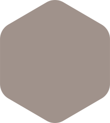 Rounded, taupe hexagon.