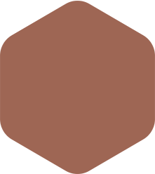 Brown, rounded hexagon shape.