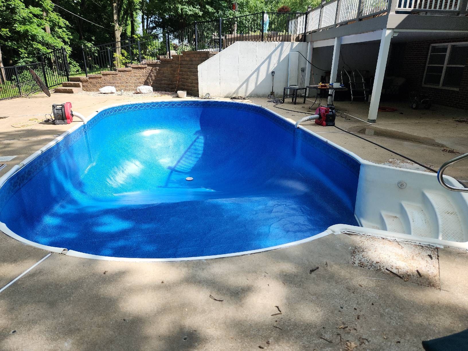 Empty Pool with Blue Liner