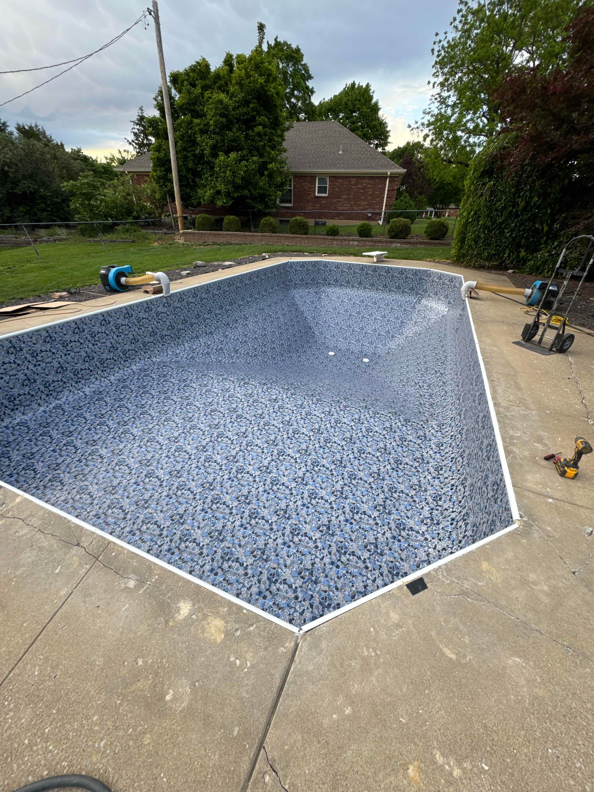 Empty Pool with Blue-Grey Liner