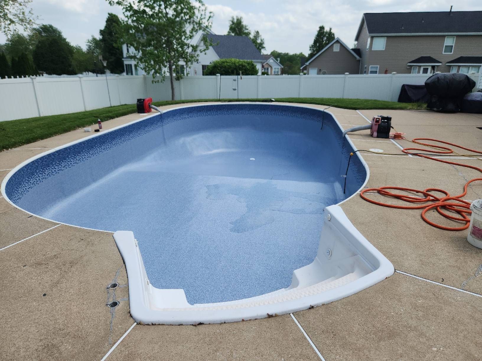 Empty Pool with Blue and Pale Blue Liner