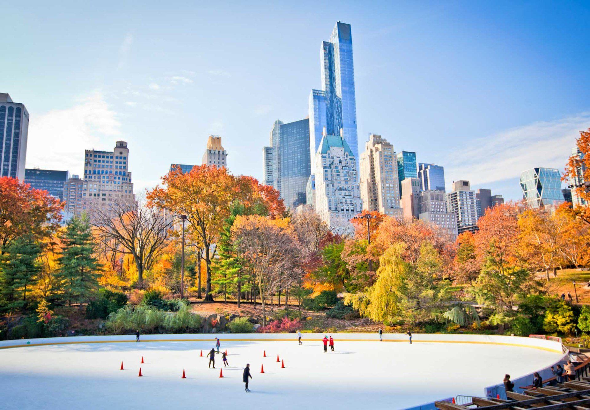 Ice skating in central park in new york city