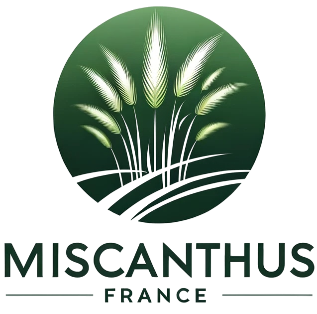 Un logo pour le miscanthus france montre un champ de blé