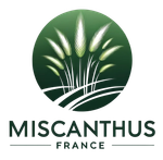 Un logo pour le miscanthus france montre un champ de blé