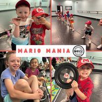A group of children are playing in a dance studio.