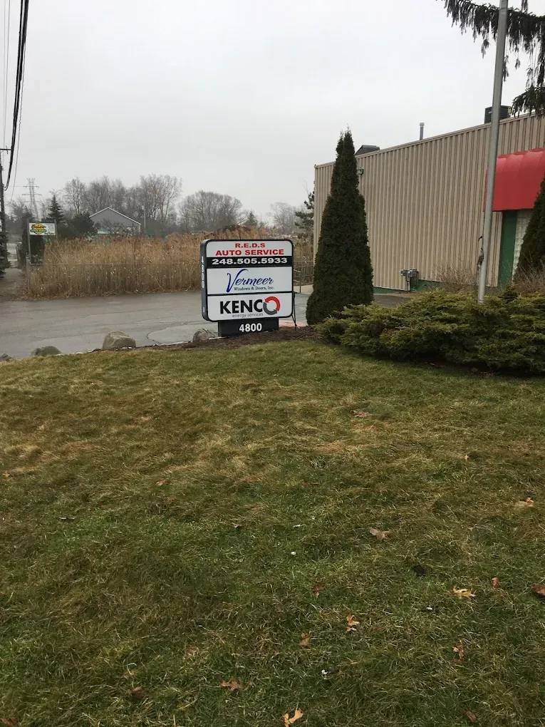 Sign Outside of Auto Shop | Red's Automotive Repair Services