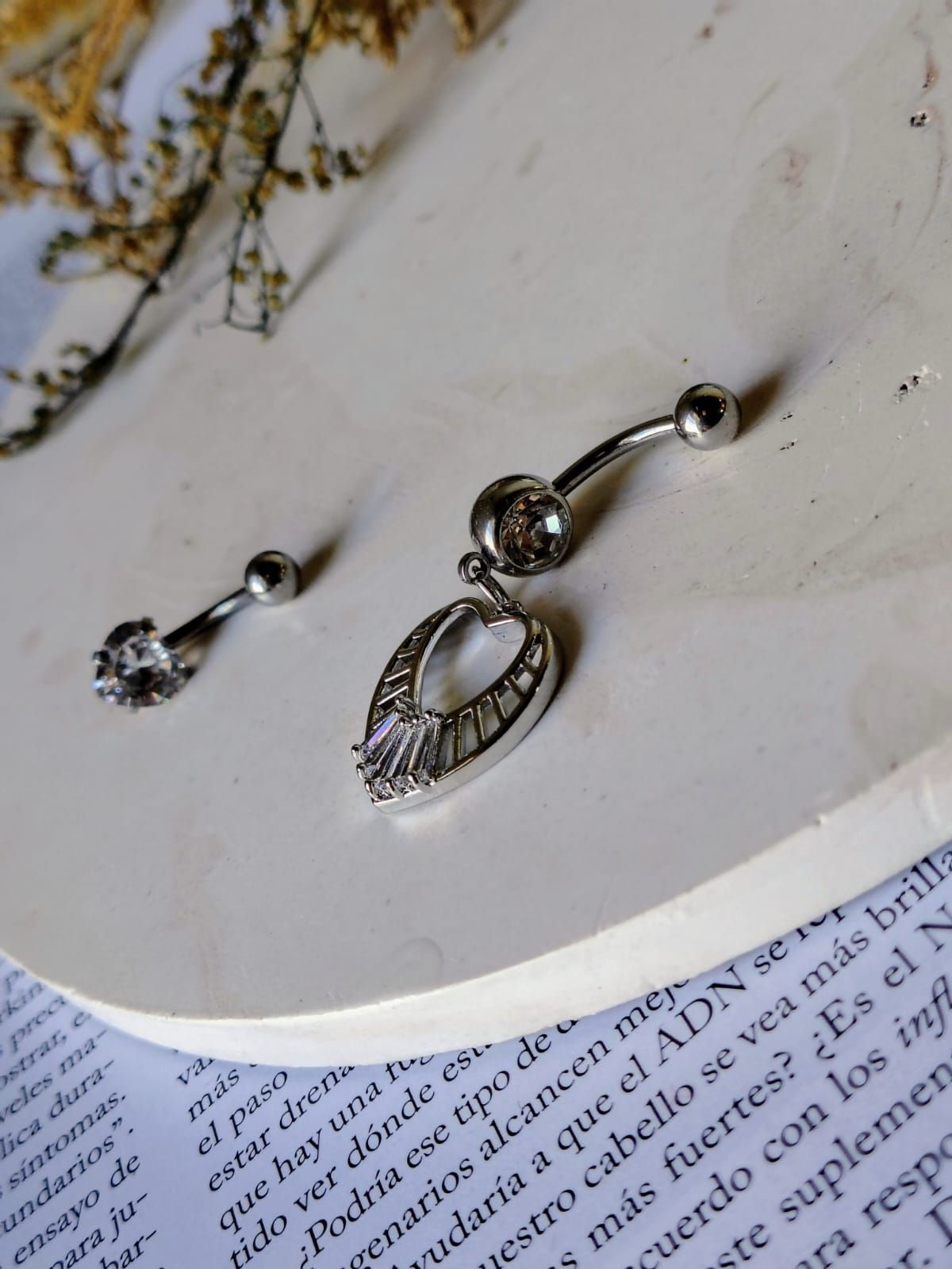 Piercing de ombligo con Dije corazón