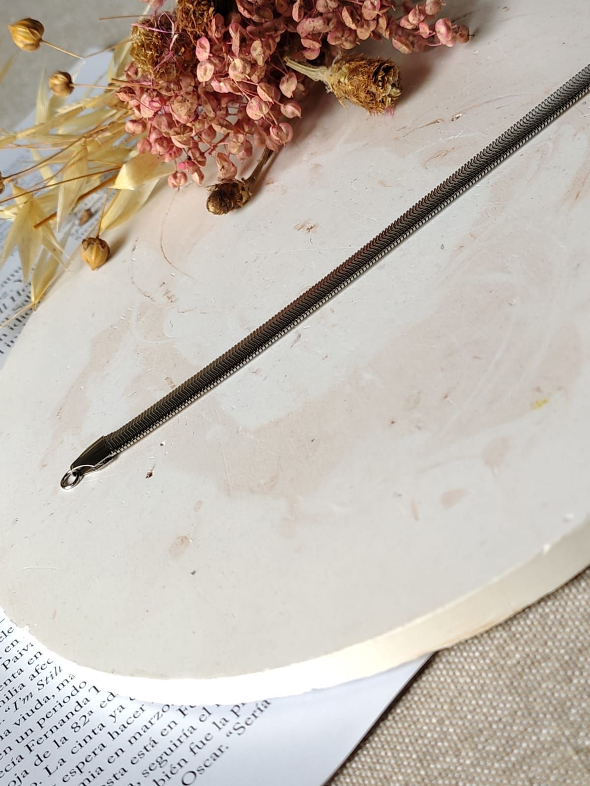 Pulsera cobra chata gruesa