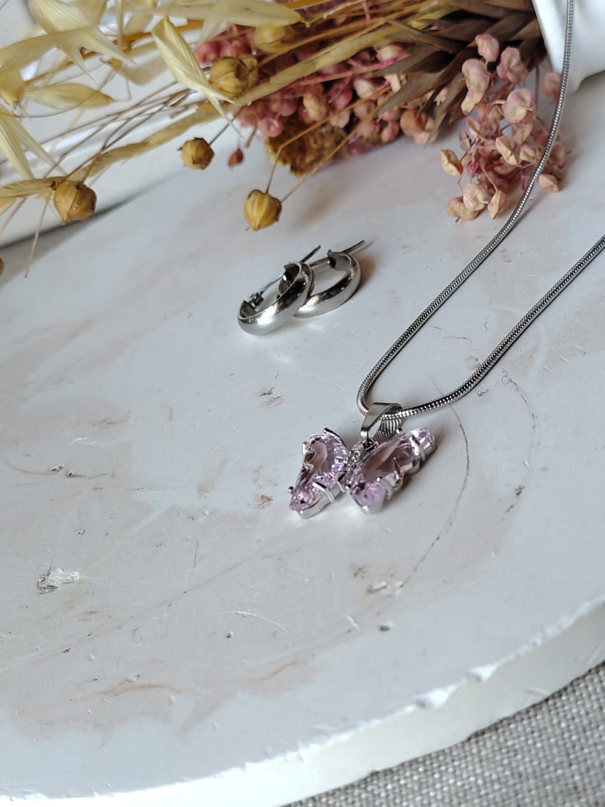 Colgante MARIPOSA CRISTAL ROSA