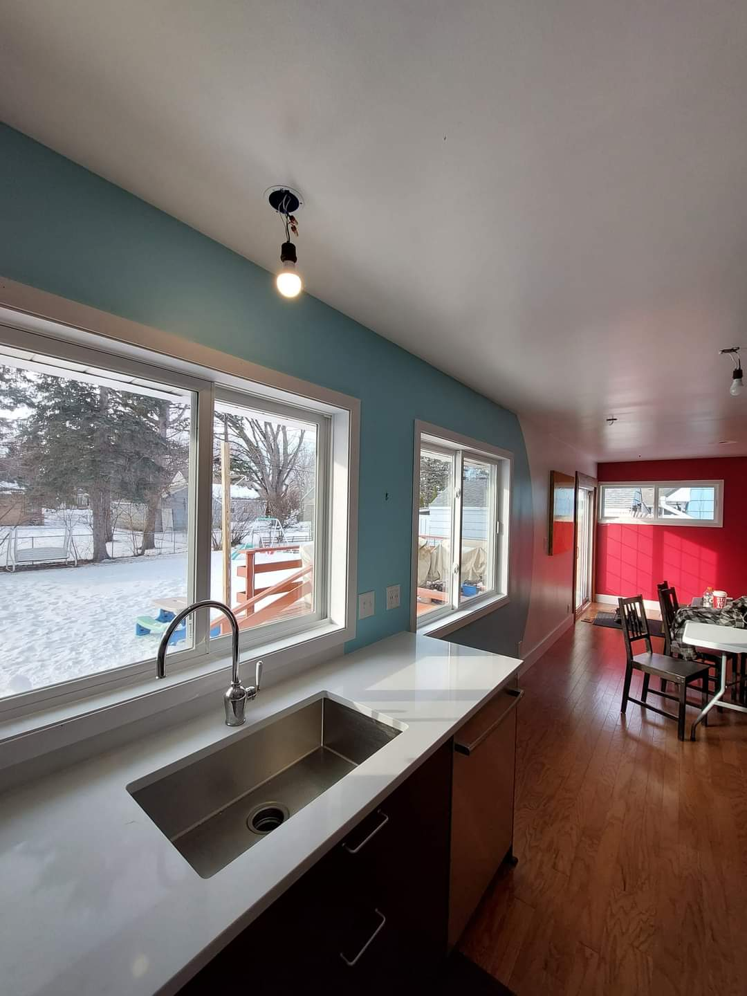 Kitchen Interior With Sliding Windows
