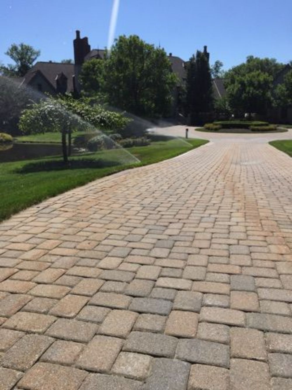 park pathway sprinklers