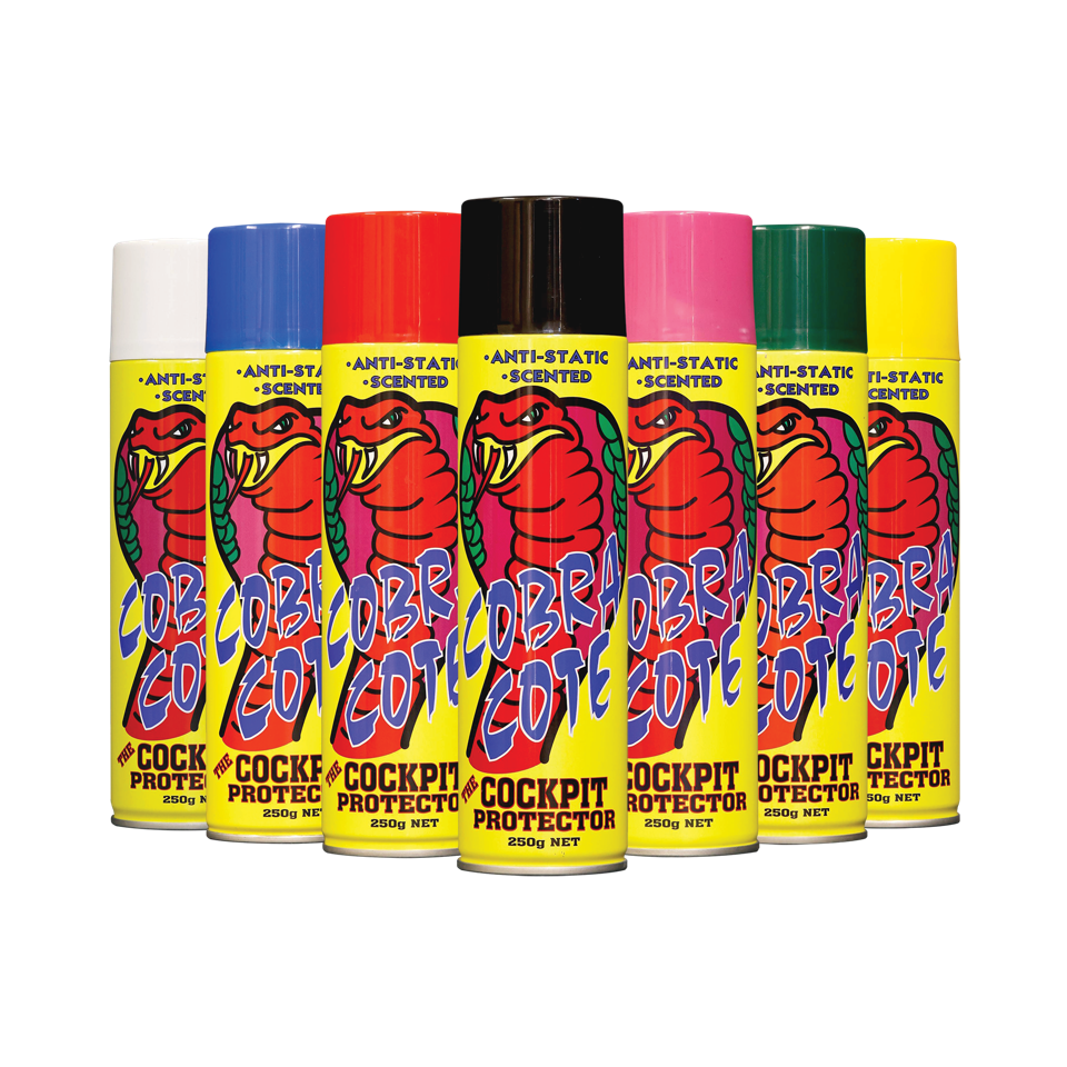 A Group of Cockpit Protector Spray Cans in Different Colors— Summerland Tool Supplies in Casino, NSW