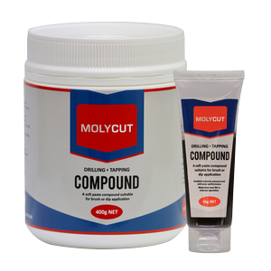 A Jar of Molycut Compound Next to a Tube — Summerland Tool Supplies in Casino, NSW