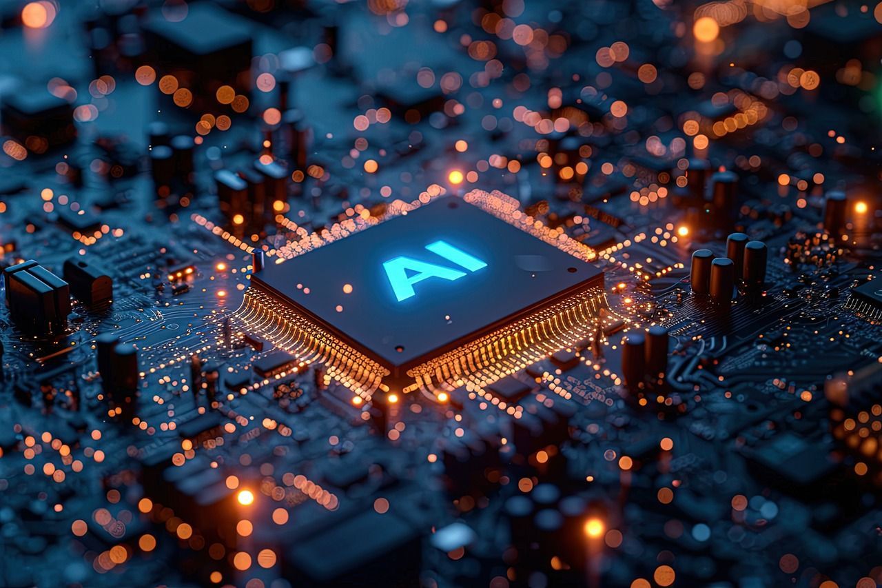 A close up of a computer chip with the word ai written on it.