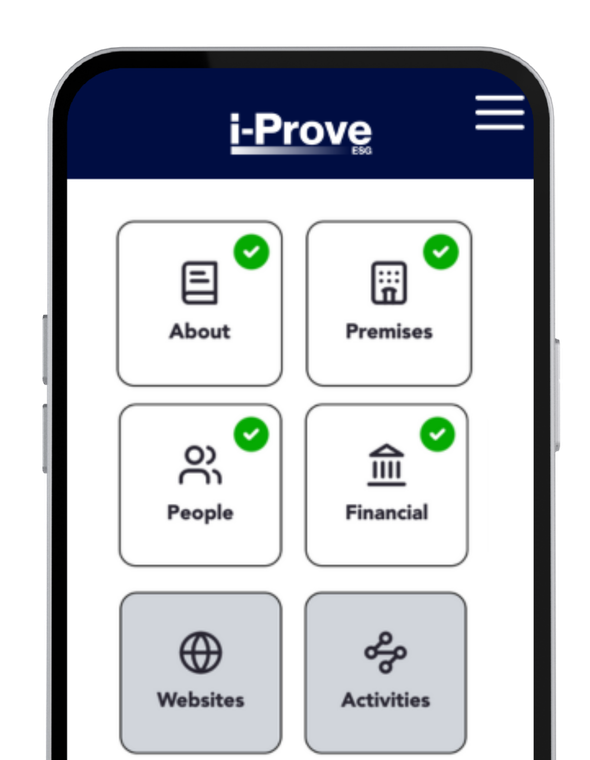 A cell phone with the i-prove app on it