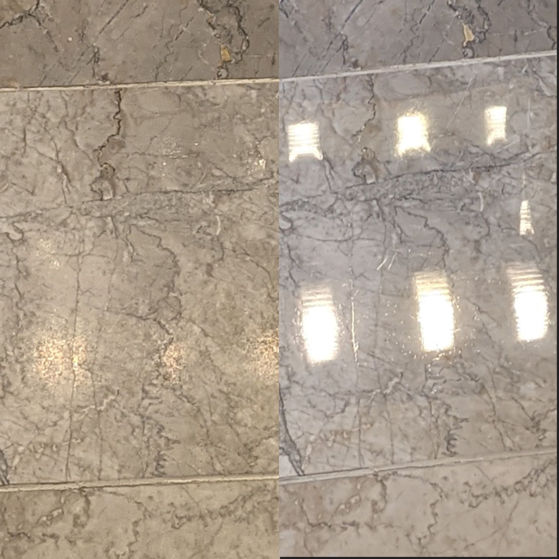 Floor polishing machine working on a light-colored surface, possibly concrete.