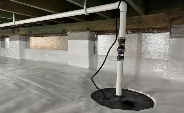 Home basement waterproofing system installation in Bradenton FL