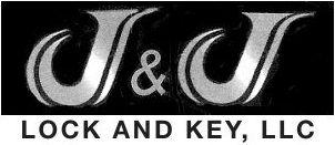 J&J Lock and Key, Inc. logo in black and white with stylized “J&J” lettering