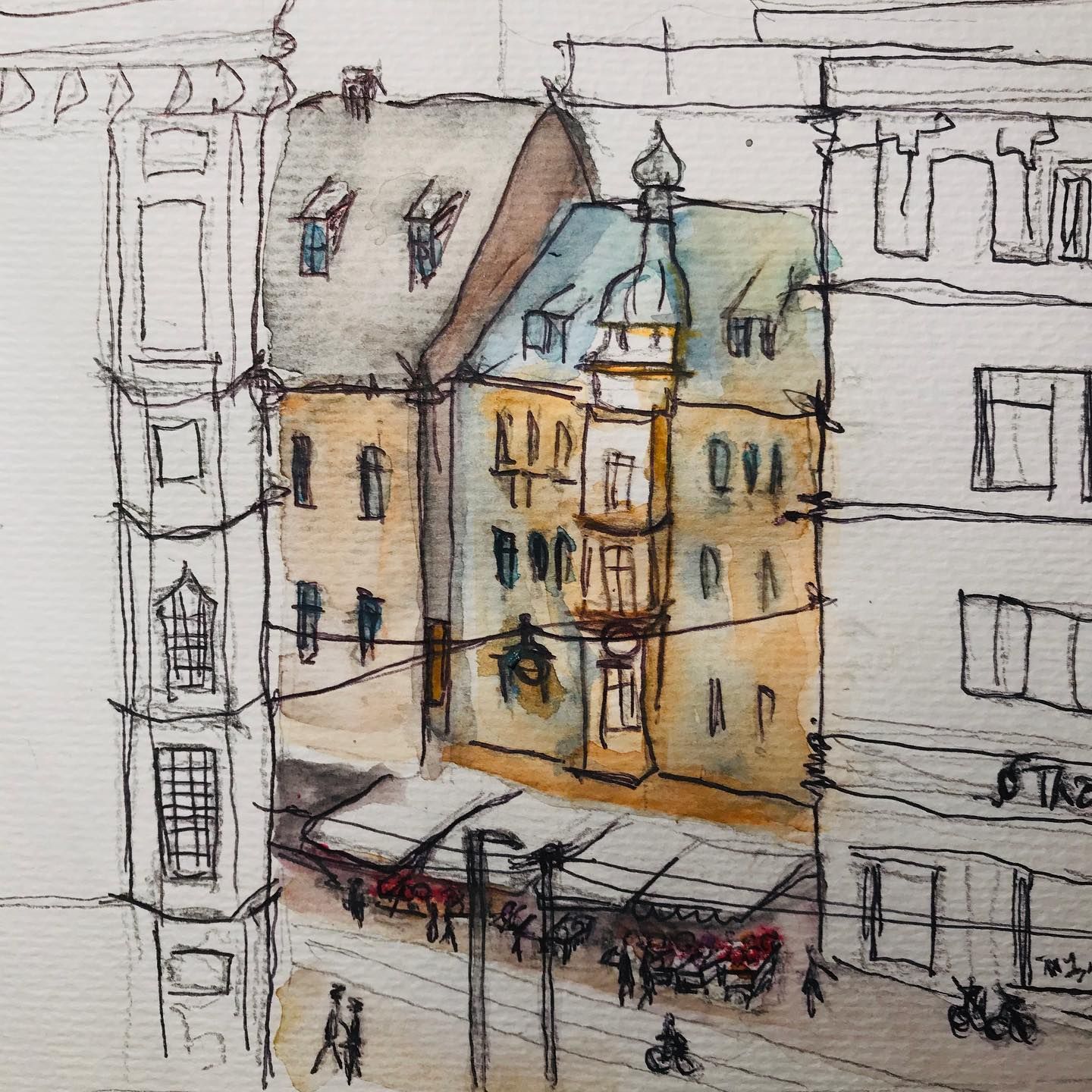 Schmeerstraße in Halle (Saale) mit der Thalia-Buchhandlung