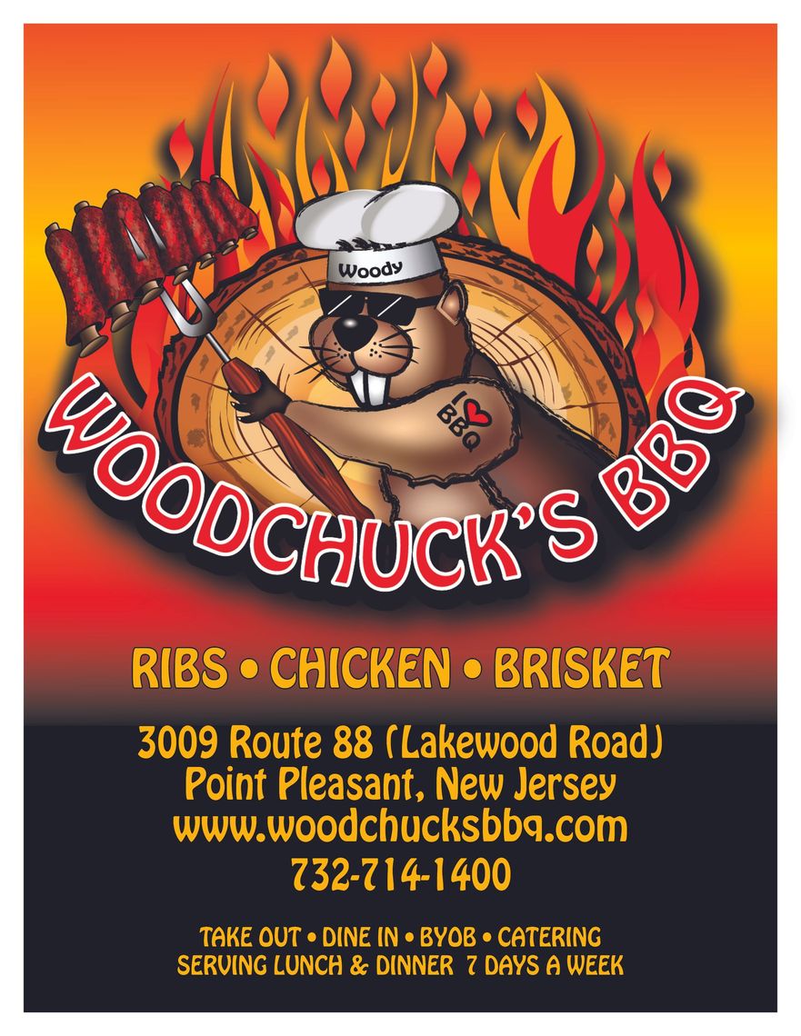 A poster for woodchuck 's bbq ribs chicken brisket