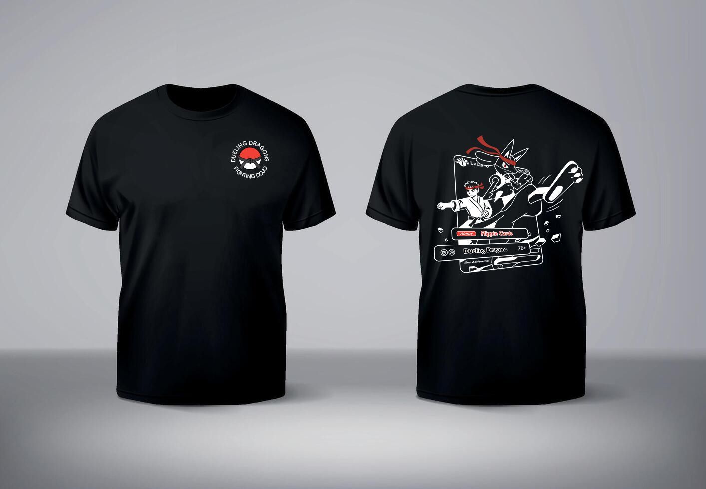 Adult Dueling Dragons Fighting Dojo t-shirt