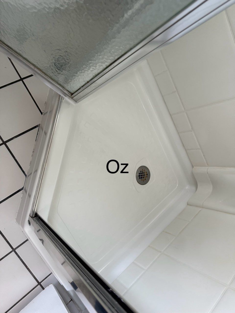 A shower stall after