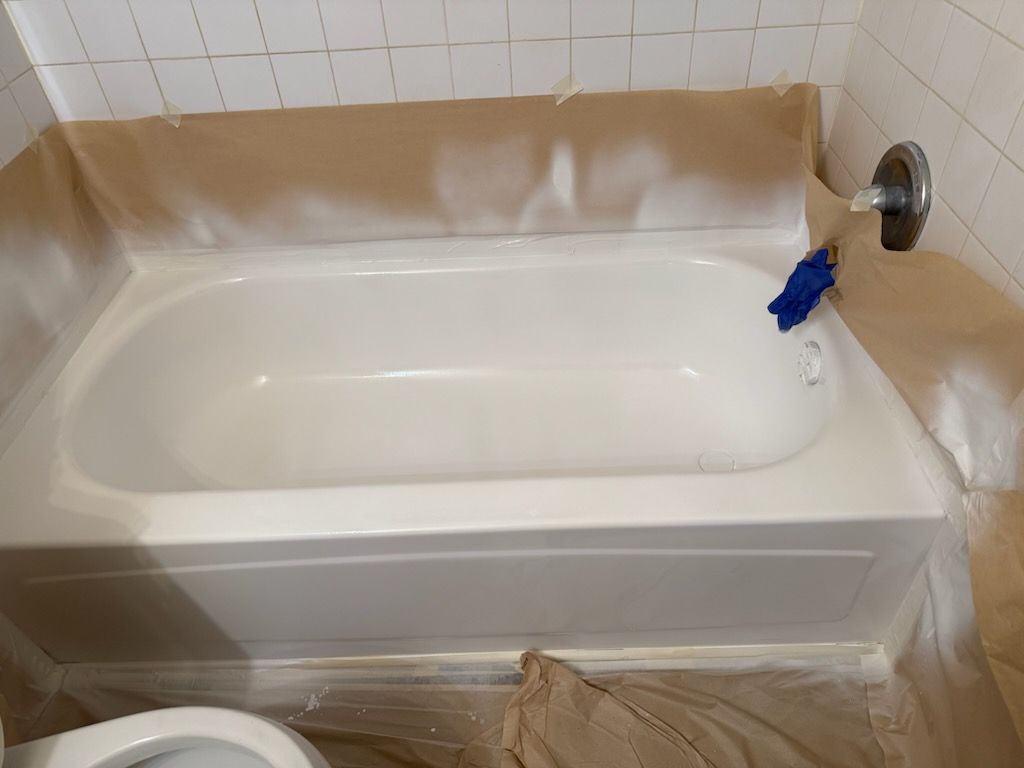 A reglazed bathtub
