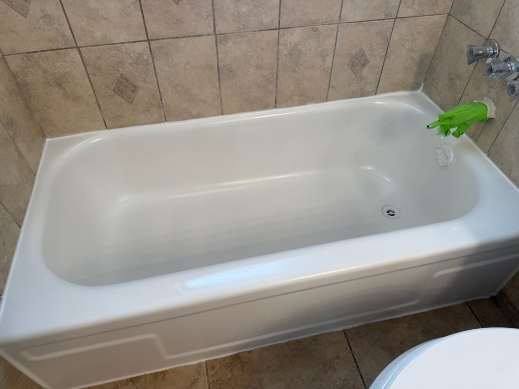 A reglazed bathtub