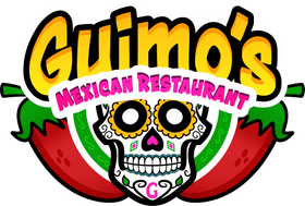 A logo for a mexican restaurant with a skull and peppers.
