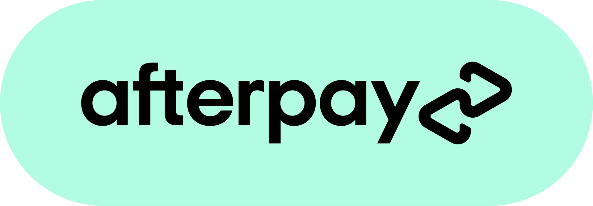 The afterpay logo is on a green background.