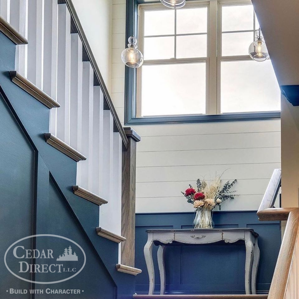 A picture of a staircase taken by cedar direct