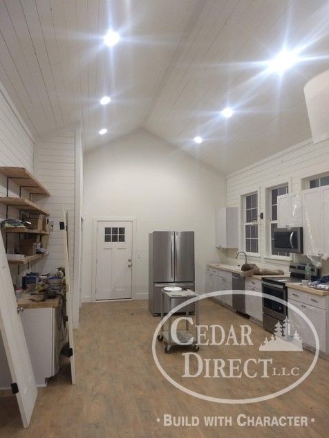 A kitchen that is being built by cedar direct llc