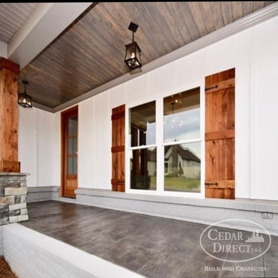 A picture of a porch from cedar direct