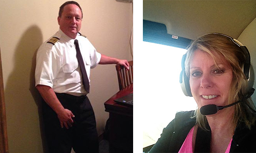 Daniel Scott (Pilot Instructor) and Diane Bisek (Vice President)