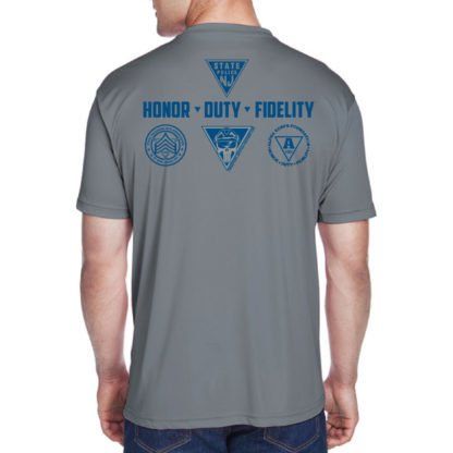 Shirt Designs — Gray Shirt With Back Prints In Hammonton, NJ