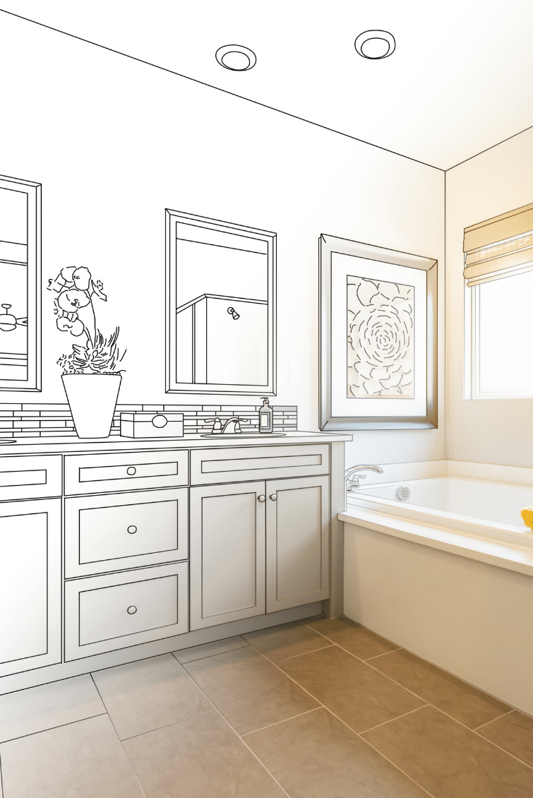 white bathroom remodel Durham