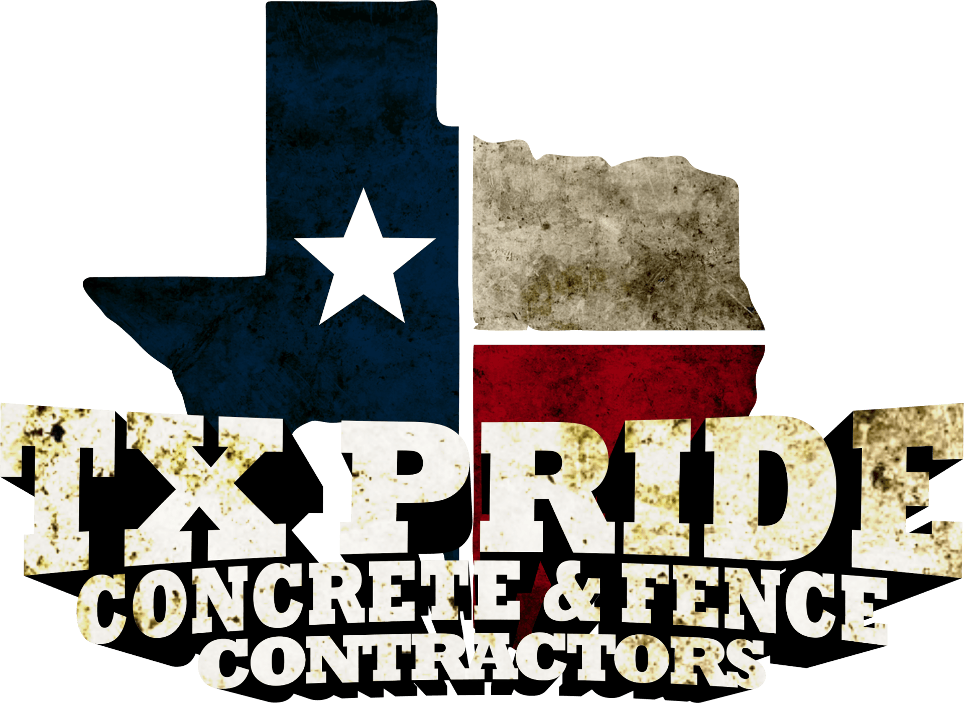 A logo for texas pride concrete and fence contractors