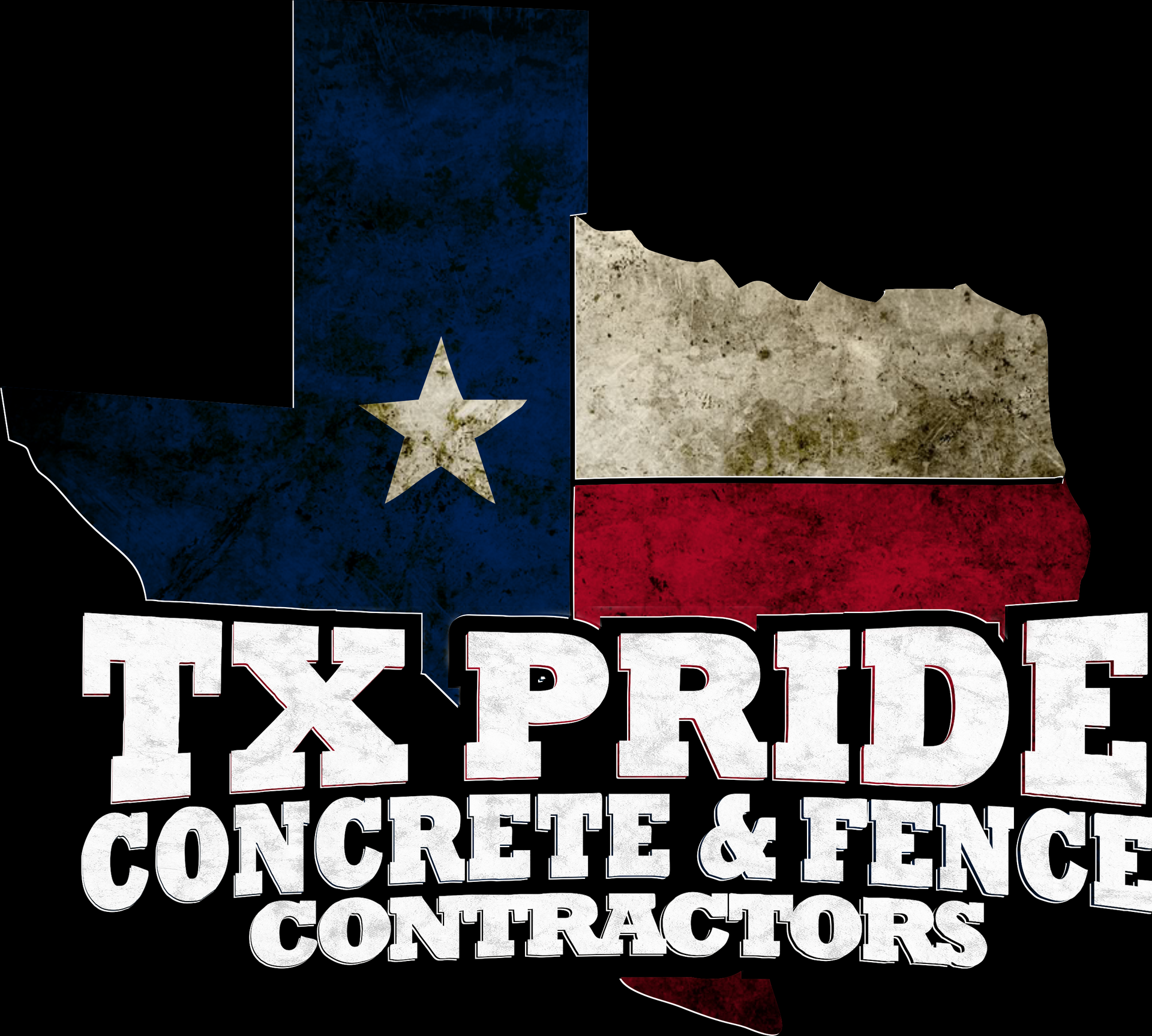 A logo for tx pride concrete and fence contractors